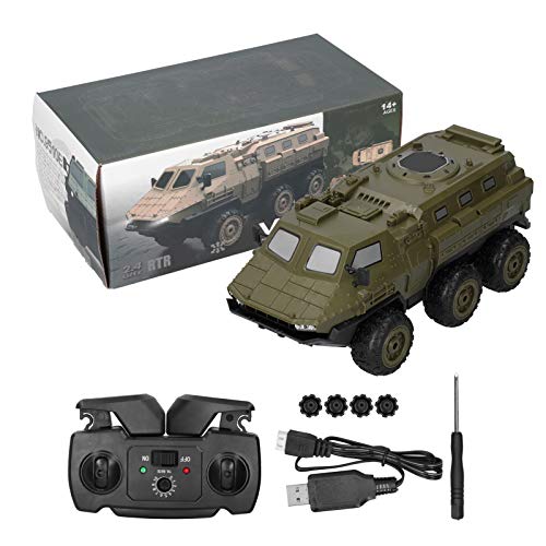 Drfeify RC Gepanzerter LKW, 2,4 GHz 1/16 RC Militär-LKW 6WD Gepanzertes Fahrzeug RC-Auto ab 14 Jahren von Drfeify