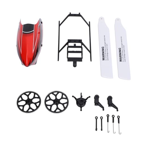 Drfeify RC-Hubschrauber-Ersatzteilset, Inklusive Kabinenhaube, Fahrwerk, Taumelscheibe, Propeller, Rotorclip, Hauptgetriebe, Pleuel – für WLtoys XK K110S von Drfeify