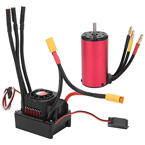 Drfeify RC-Motorset, Bürstenloser 2000-KV-Motor mit Wasserdichtem 150-A-ESC-Sensorloser Hochtorsionsmotor für 1/8 RC-Autos von Drfeify