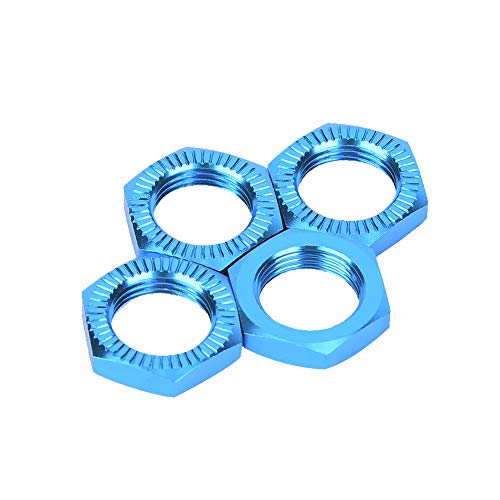 Drfeify Radmuttern, Aluminiumlegierung, 4 Stück, mit 12 Mm Gewindedurchmesser, für 1/8 RC-Car (Blue) von Drfeify