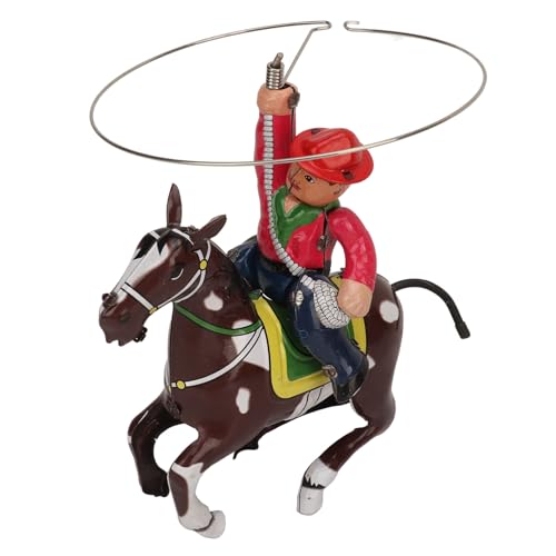 Drfeify Uhrwerk-Figuren-Spielzeug, Cowboy-Thema, Aufziehbares Ornament-Spielzeug, Cowboy-Vintage-Dekorationsmodell für und Erwachsene von Drfeify