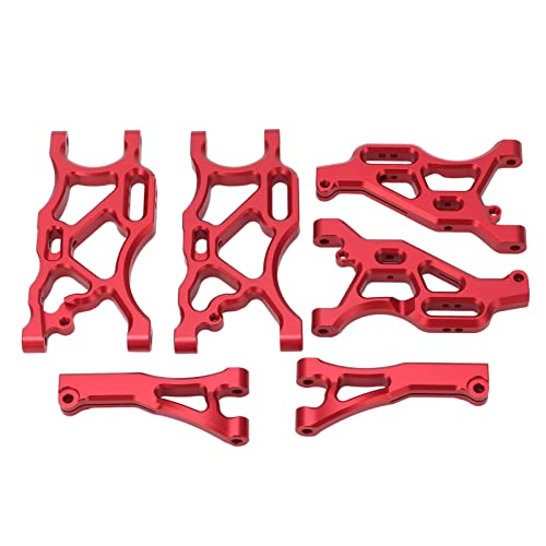 RC-Auto-Aufhängung Arm-Set, Hochfeste Aluminium Legierung Vordere Hintere Aufhängung Arme mit Kugelkopf für 1/7 1/8 RC-Auto (Rot) von Drfeify