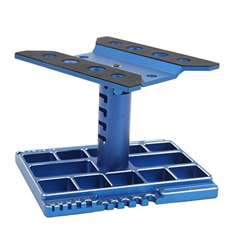 RC Car WorkStand, 360 Grad Drehbarer, Abschließbarer Reparaturarbeitsplatz aus Aluminiumlegierung für RC-Modellautos (Blue) von Drfeify