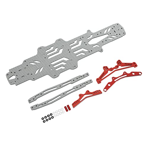 RC Drift Racing Chassis, RC-Car-Chassisplatte aus Kohlefaser-Aluminiumlegierung für MST RMX2.0S RRX2.0S 1/10, Geeignet für RC Drift Racing (Silbernes SSG) von Drfeify