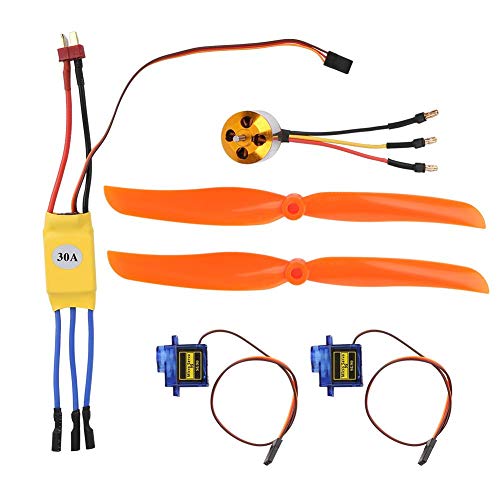 RC Plane Kit, bürstenloser 1400-kV-Motor + 30A ESC + 9G-Mikroservo + 8060 Propeller-Upgrade-Zubehör für RC-Flugzeuge(1400KV Motor + 30A ESC + 9G Servo + 8060 Propeller) von Drfeify