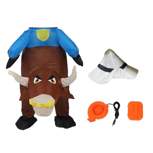 DriKou Disfraz Inflable de, para Adultos Montando Animales Disfraz de Cosplay Divertido Disfraz de Jinete de con soplador para Halloween Cosplay Fiesta Vestir Juguete von DriKou