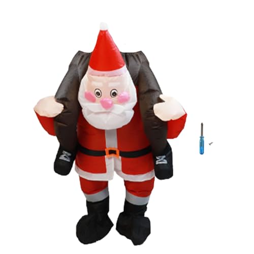 DriKou Disfraz de Papá Noel, Divertido Papá Noel Montando Espectáculo Inflable Fiesta Cosplay Accesorios de Juego de rol Disfraces de Navidad Traje Traje de Fiesta de Cosplay de (Erwachsene) von DriKou