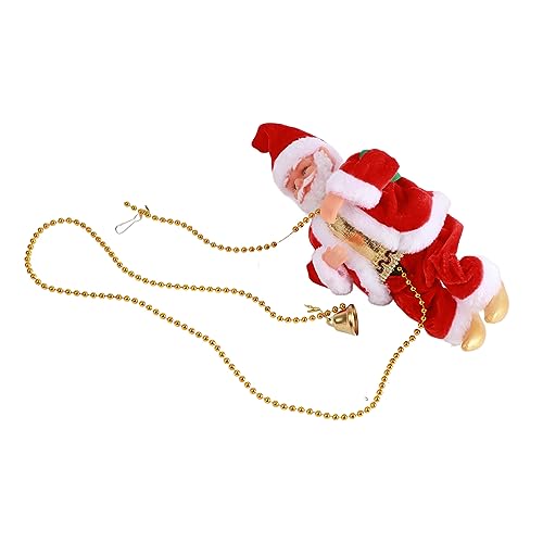 DriKou Electric Climbing Santa Claus On Beads Chain, Battery Operated to Figure Hanging Moving Xmas Ornament Toys Party Gifts Favors Christmas Tree Home Decor Keepsake von DriKou