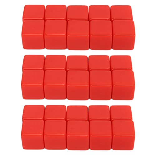 DriKou Leere Würfel, 30 Stück Leere Würfel schreiben auf sechsseitigen weißen Würfel für Brettspiele DIY Aufkleber Mathematik Aktivitäten Gebäude Blocks Custom Making 16mm (Red) von DriKou