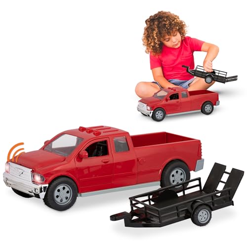 Driven Großer Pick-up Truck mit Anhänger 66 cm – Auto Spielzeug mit Tönen, Geräuschen und Scheinwerfer Licht – Spielzeugauto Set für Kinder ab 3 Jahre von Driven by Battat