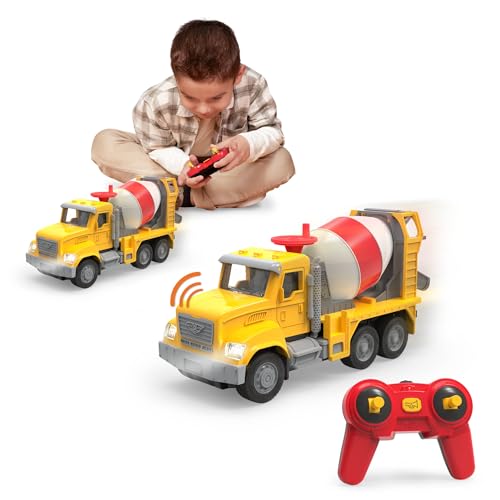 Driven by Battat – Ferngesteuerter LKW Betonmischer – Mini RC Auto Micro LKWs – Spielzeug mit Lichtern & Geräuschen – Realistische bewegliche Teile – Kinder ab 3 Jahren – Micro RC Zementlaster von Driven by Battat