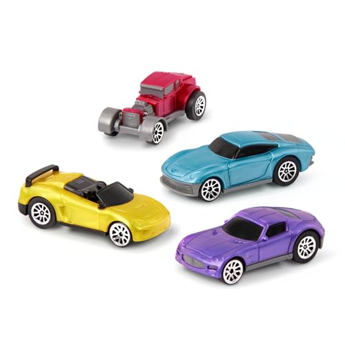 Driven by Battat WH1125Z Pull-Back Race Cars Blister (4 Pack) Turbocharge 4er Pack Rennwagen Nachziehspielzeug – Spielzeugautos Geschenkset Mini Autos Fahrzeuge Rückziehautos – Spielzeug ab 3 Jahre von Driven by Battat