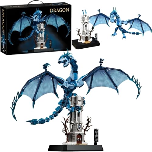 Drachen Klemmbausteine Set für Erwachsene, STEM Viserion Eisdrachen Bausteine Modell für Got Fans Heimbüro Dekor, 1786 Teile Drachen Bausteine Filmfans Geschenk Drachen Klemmbausteine Set für Erwachsene, STEM Viserion Eisdrachen Bausteine Modell für Got Fans Heimbüro Dekor, 1786 Teile Drachen Bausteine Filmfans Geschenk von DrmBeyd