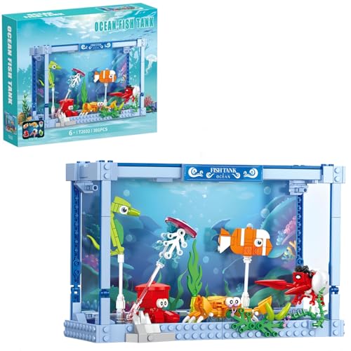 DrmBeyd Aquarium Baustein, Ideas Aquarium Bauspielzeug Enthalten Clownfische, Quallen, Seepferdchen, Krabben und Tintenfische 6 Meerestier Bausteine, Partygeschenke für Jungen und Mädchen, 391 Teile DrmBeyd Aquarium Baustein, Ideas Aquarium Bauspielzeug Enthalten Clownfische, Quallen, Seepferdchen, Krabben und Tintenfische 6 Meerestier Bausteine, Partygeschenke für Jungen und Mädchen, 391 Teile von DrmBeyd