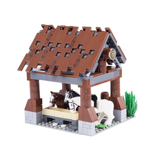 DrmBeyd Bauernhof Szene Baustein Set, MOC Modular Minifiguren Accessoires Szene Spielzeug, Minifiguren Tiere Szene Bausteine Bausatz von DrmBeyd