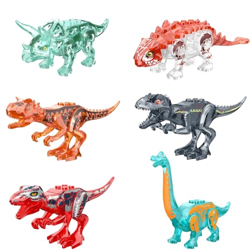 DrmBeyd Jura MOC Dinosaurier Reittiere Bausteine für Minifiguren, Inklusive 6 Jura Dinosaurier, Kompatibel mit Major Brand, Geschenk für Filmfans von DrmBeyd