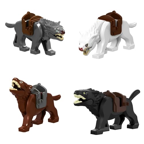 DrmBeyd Lord of Rings MOC Wolf Bausteine Bausatz, Mittelalterliches Wolfsreittier Modell für Minifiguren, Kompatibel mit Major Brand, Geschenk für Filmfans von DrmBeyd