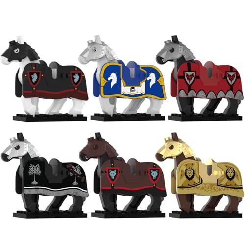 DrmBeyd Mittelalterliches Minifiguren Schlachtross Bausteine Bausatz, 6 Stück Schlachtross Spielzeug Set, DIY Mittelalter Schlachtross für Minifiguren, Kompatibel mit Major Brand DrmBeyd Mittelalterliches Minifiguren Schlachtross Bausteine Bausatz, 6 Stück Schlachtross Spielzeug Set, DIY Mittelalter Schlachtross für Minifiguren, Kompatibel mit Major Brand von DrmBeyd