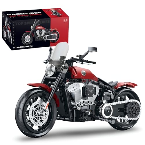 DrmBeyd Technik 1:8 Motorrad Bausteine für Davidson Motorrad, 542 Teile Klemmbausteine Technik Supermotorrad, Kompatibel mit Großen Marken, Motorrad Geschenk für Erwachsene und Jungen von DrmBeyd