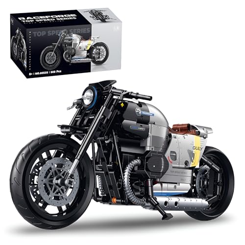 DrmBeyd Technik 1:8 Motorrad Bausteine für R18 Motorrad, 508 Teile Klemmbausteine Technik Supermotorrad, Kompatibel mit Großen Marken, Motorrad Geschenk für Erwachsene und Jungen von DrmBeyd