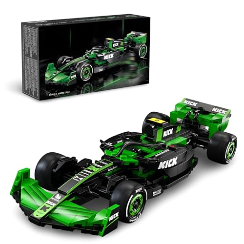 DrmBeyd Technik F1 Rennwagen Bausteine, for Kick Sauber F1 Team C44-2024 Speed Champions Klemmbausteine Set mit Minifigur, Geschenk für Erwachsene Kinder, Kompatibel mit L***, 314 Teile von DrmBeyd