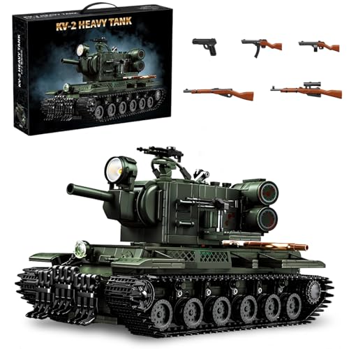 DrmBeyd Technik KV-2 Schwerer Panzer Bausteine für Erwachsene, WW2 Militär KV-2 Klemmbausteine Set, 2235 Teile Militär Panzer Bausteine Bausatz, Geschenke für Militärbegeisterte und Jungen DrmBeyd Technik KV-2 Schwerer Panzer Bausteine für Erwachsene, WW2 Militär KV-2 Klemmbausteine Set, 2235 Teile Militär Panzer Bausteine Bausatz, Geschenke für Militärbegeisterte und Jungen von DrmBeyd