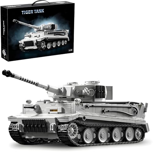 DrmBeyd Technik Militär Panzer Klemmbausteine Set, 1:28 Tiger Panzer Bausteine Modell Spielzeug, S04 Schwerer Tiger Kampfpanzer Bausteine, Geschenk für Erwachsene und Jungen, 1628+ Teile DrmBeyd Technik Militär Panzer Klemmbausteine Set, 1:28 Tiger Panzer Bausteine Modell Spielzeug, S04 Schwerer Tiger Kampfpanzer Bausteine, Geschenk für Erwachsene und Jungen, 1628+ Teile von DrmBeyd