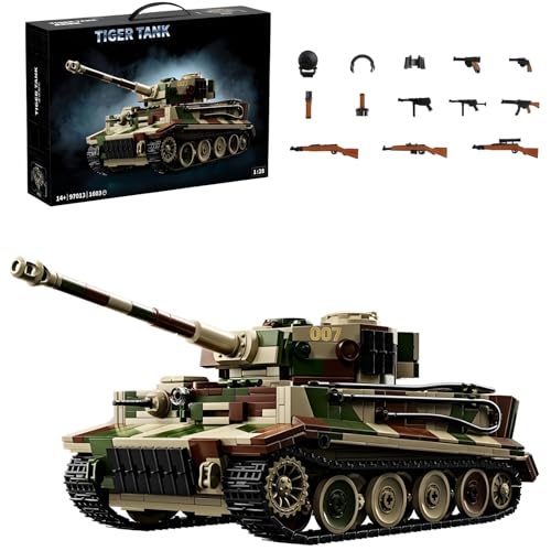 DrmBeyd Technik Militär Panzer Klemmbausteine Set, 1603+ Teile Tiger Kampfpanzer Bausteine Spielzeug, 1:28 Legendärer Tiger Panzer Bausteine Modell, Geschenk für Erwachsene und Jungen DrmBeyd Technik Militär Panzer Klemmbausteine Set, 1603+ Teile Tiger Kampfpanzer Bausteine Spielzeug, 1:28 Legendärer Tiger Panzer Bausteine Modell, Geschenk für Erwachsene und Jungen von DrmBeyd