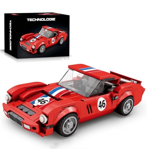 DrmBeyd Technik Retro Sportwagen Bausteine Set für Ferari, 250 GTO MOC Auto Rennwagen Bausteine Bausatz Spielzeug, Geschenk für Autoliebhaber, Kompatibel mit L*** (320 Teile) von DrmBeyd