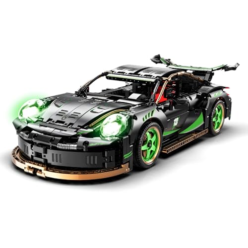 DrmBeyd Technik Speed Champions Sportwagen Bausteine Set, 1:10 Porshie 911 Sportwagen Klemmbausteine Modellauto Spielzeug, Geschenk für Erwachsene und Kinder, 1880 Teile von DrmBeyd