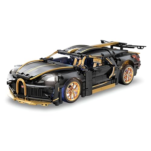 DrmBeyd Technik Speed Champions Sportwagen Bausteine Set, 1:14 Bugadi Sportwagen Klemmbausteine Modellauto Spielzeug, Geschenk für Erwachsene und Kinder, 1368 Teile von DrmBeyd