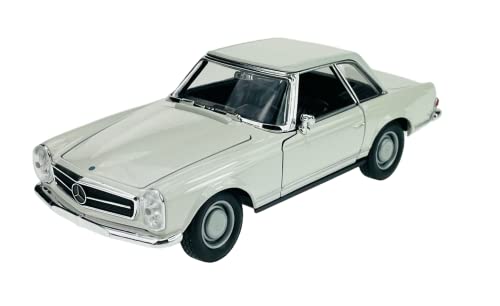 Mercedes-Benz SL-Klasse 230SL Pagode Coupe Beige Creme Weiss W113 1963-1971 1/24 Welly Modell Auto Die Cast von DROMADER