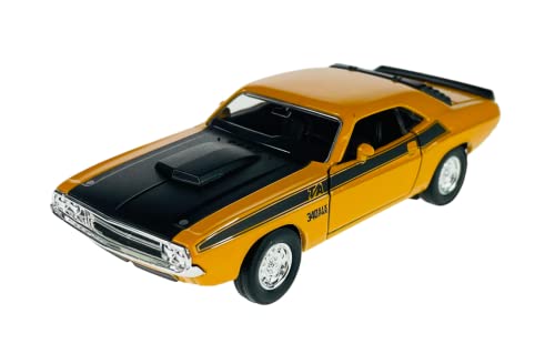 Welly Dodge Challenger T/A Coupe Gelb 1. Generation 1969-1974 ca 1/34-1/39 Metall Modell Auto Die Cast Neu im Kasten von DROMADER