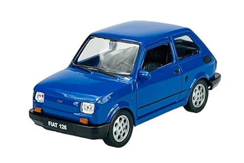 Welly FIAT 126 Blau Baugleich Polski FIAT 126p 1972-2000 1/34-1/39 Metal Modell Auto Die Cast Neu im Kasten von DROMADER