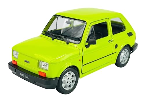 Welly FIAT 126 Hellgrün Polski FIAT 126p 1972-2000 1/21 Modell Auto Die Cast Neu im Kasten von DROMADER