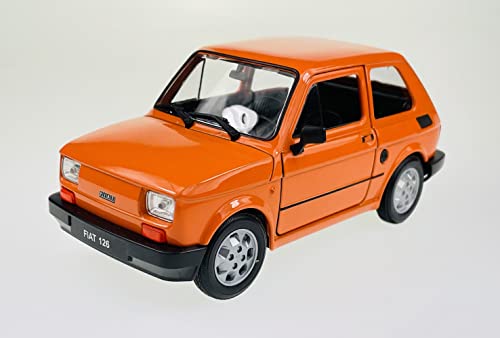 Dromader Welly FIAT 126 Orange Baugleich Polski FIAT 126p 1972-2000 1/21 Modell Auto Maluch von DROMADER