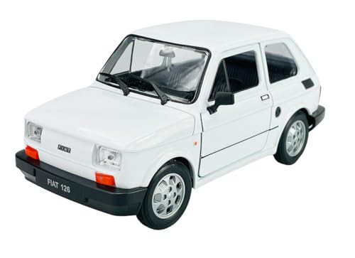 Welly FIAT 126 Weiss Baugleich Polski FIAT 126p 1972-2000 1/21 Modell Auto Maluch von DROMADER