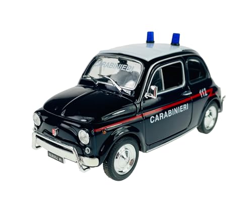 Welly FIAT Nuova 500 Carabinieri Polizei 1957-1975 ca 1/24 Metall Modell Auto Die Cast Neu im Kasten von DROMADER