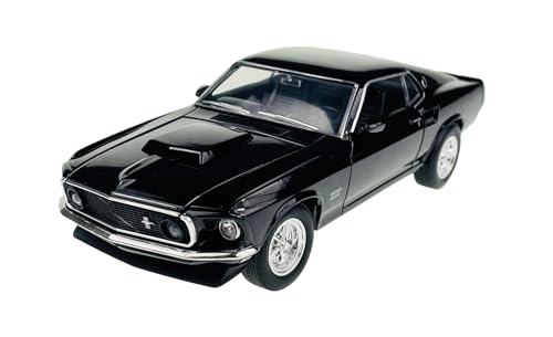 Welly Ford Mustang Boss 429 Coupe Schwarz Typ I 3. Generation 1969 1/24 Metall Modell Auto Die Cast Neu im Kasten von DROMADER