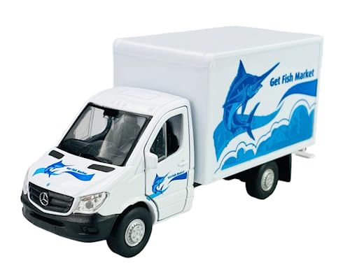 Welly Mercedes-Benz Sprinter W906 Fischmarkt Koffer Weiss 1/34-1/39 Metal Modell Auto Die Cast Neu im Kasten von DROMADER