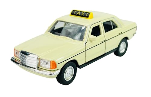 Welly Mercedes-Benz W123 E-Klasse Limousine Beige Taxi 1975-1986 1/34-1/39 Metal Modell Auto Die Cast Neu im Kasten von DROMADER