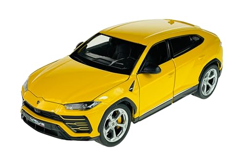 Welly Modell Auto Kompatibel mit Lamborghini Urus SUV Gelb 2017 1/24 Metall Modell Auto Die Cast Neu im Kasten von DROMADER