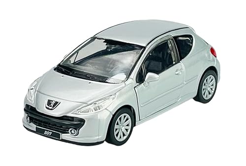 Welly Peugeot 207 3 Türer Silber 2006-2015 ca 1/34-1/39 Metall Modell Auto Die Cast Neu im Kasten von DROMADER