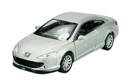 Welly Peugeot 407 Coupe Silber 2004-2011 ca 1/34-1/46 Metall Modell Auto Die Cast Neu im Kasten von DROMADER