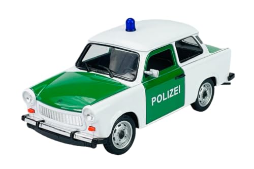 DROMADER Welly Trabant Trabbi 601 Limousine Polizei Grün Weiss Ca 1/24 Metal Modell Auto Die Cast Neu im Kasten von DROMADER