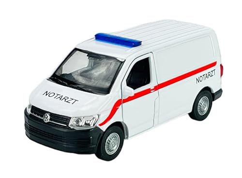 Welly Volkwagen T6 Notarzt Transporter Kasten Version T5 Ab 2. Facelift 2015 1/34-1/39 Metal Modell Auto Die Cast Neu im Kasten von DROMADER