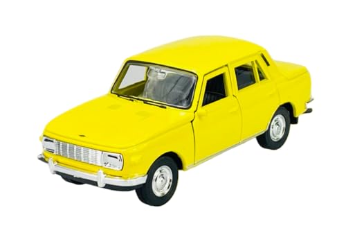 DROMADER Welly Wartburg 353 Limousine Gelb 1966-1989 ca 1/43 1/36-1/46 Metal Modell Auto Die Cast Neu im Kasten von DROMADER