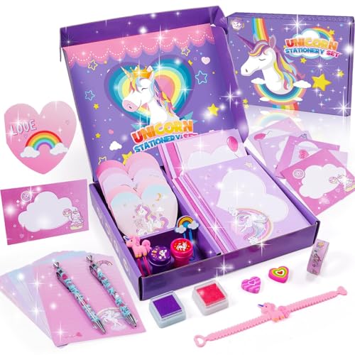 Dromlag Mädchen Geschenke 4 5 6-12 Jahre, Einhorn Geschenke für Mädchen Briefpapier Geburtstag Geschenk für Mädchen 4-12 Jahre Schreibwarenset Polly Pocket Einhorn Bastelset Briefpapier mit Umschlag Dromlag Mädchen Geschenke 4 5 6-12 Jahre, Einhorn Geschenke für Mädchen Briefpapier Geburtstag Geschenk für Mädchen 4-12 Jahre Schreibwarenset Polly Pocket Einhorn Bastelset Briefpapier mit Umschlag von Dromlag