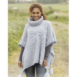 Alanna by DROPS Design - Strickmuster mit Kit Poncho mit Zopfmuster Gr - Large/X-Large von Drops - Garnstudio