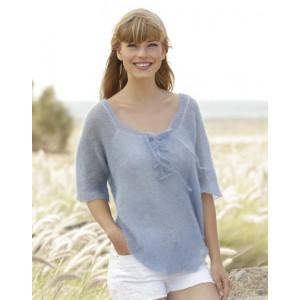 Blue Mist by DROPS Design - Strickmuster mit Kit Pullover mit Luftlöch - XXX-Large von Drops - Garnstudio